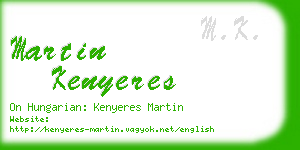 martin kenyeres business card